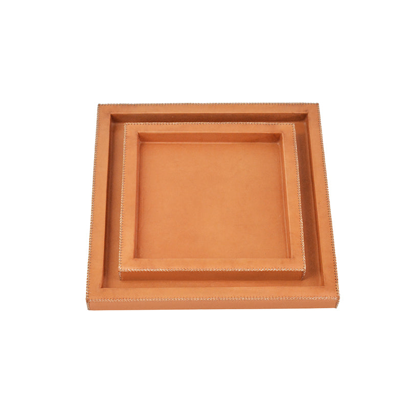 Set of 2 Square Trays - Natural