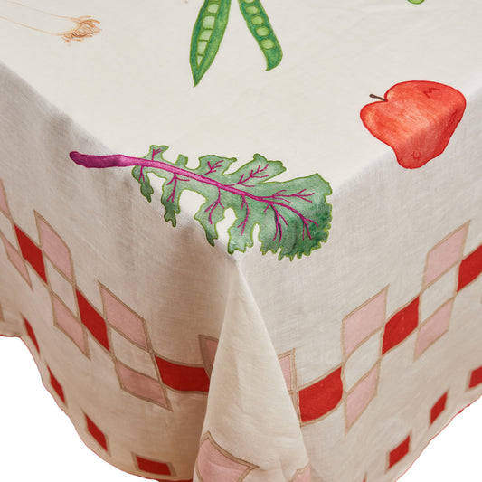 Linen Embroidered Tablecloth - Still Life