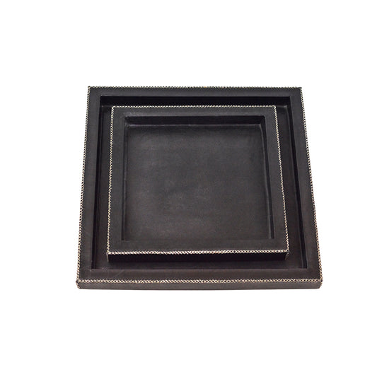 Set of 2 Square Trays - Black