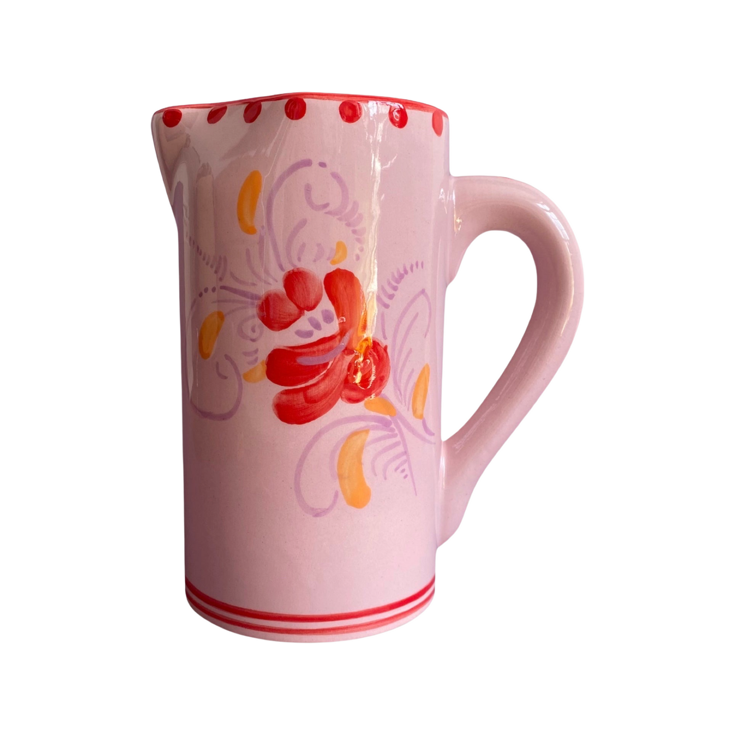 Drunk In Love Jug / Vase - Lilac & Red Floral
