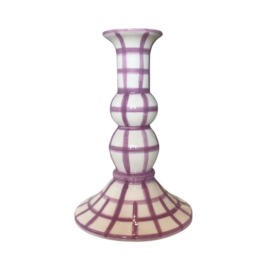 Lumiere Candle Holder - Lilac Gingham