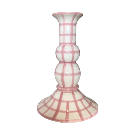 Lumiere Candle Holder - Pink Gingham