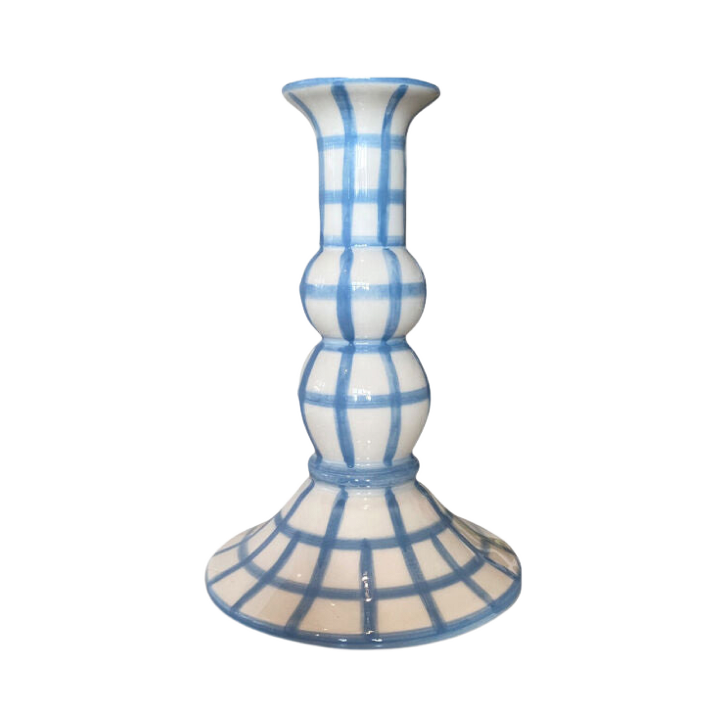 Lumiere Candle Holder - Blue Gingham