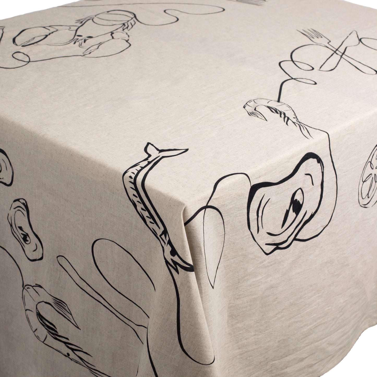 Linen Tablecloth - Line Drawing