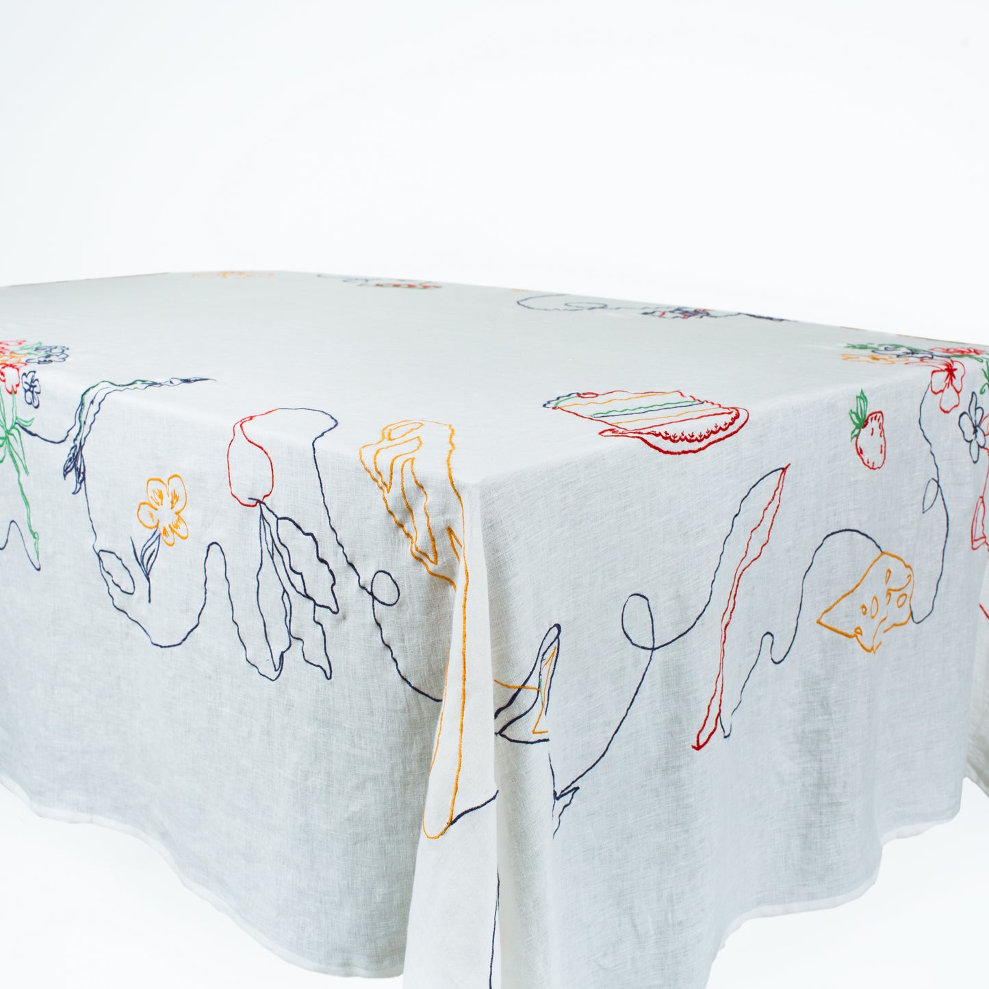 Linen Embroidered Tablecloth - Fete